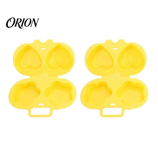 Pochoir à œufs pour micro-ondes, Moule rapide pour petit-déjeuner à la vapeur, Forme Fleur/Cœur, Ustensiles de cuisine, Formes pour matins pressés, Réutilisable, Cuisson saine sans huile,