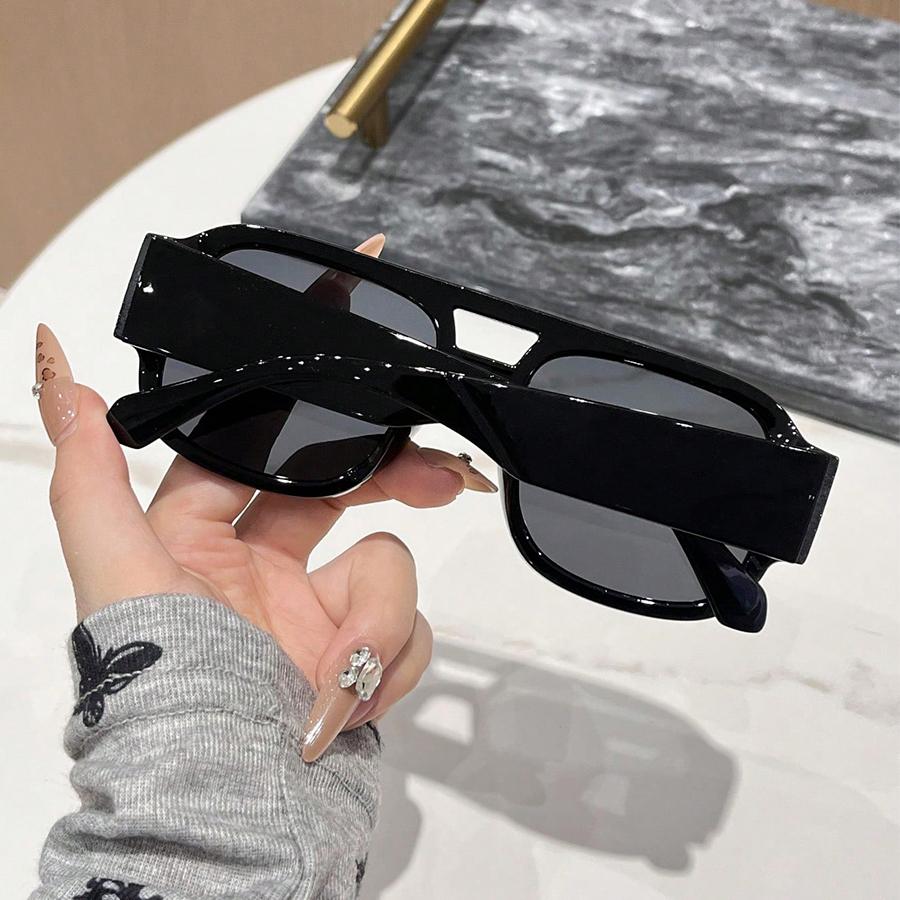 Trendy Pilot Double Bridge Square Frame Women Sunglasses Brand Designer Cool Men Sunglass Driving Hiking Eyewear Uv400