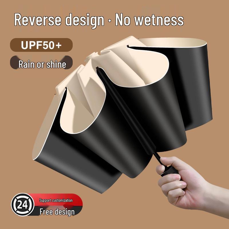 Women's Oversized Folding Umbrella – Thickened, Large, for Sun and Rain