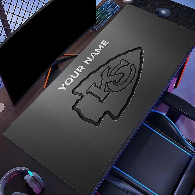 Custom Name,Kansas City Chiefs Mouse Pad, Large Gaming Desk Mat, Non-slip XXL Mousepad for Laptop & Tablet, Mini PC Playmat with Stitched Edges