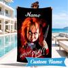 Custom Name Chucky's Bloody Invitation Beach Towel Microfiber Beach Towel, Lightweight and Quick-Dry, for Summer Travel, Swimming Pool Gift