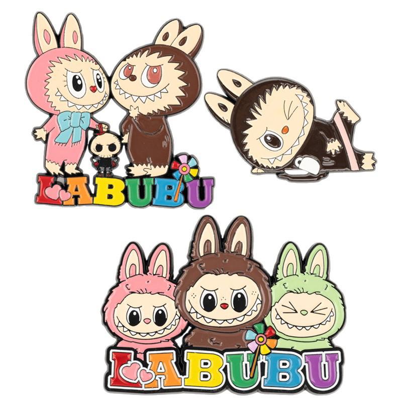 Labubu Cartoon Creative Metal Fridge Magnet – Cute, Strong Magnetic Decoration.