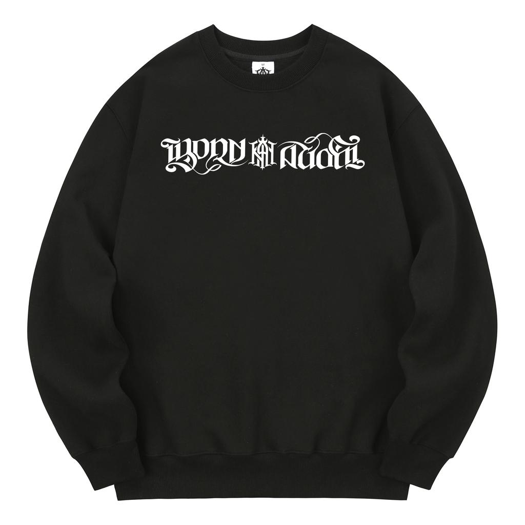 KAN6312 Kmb0080 Khan Symbol Fleece-Lined Sweatshirt - Black