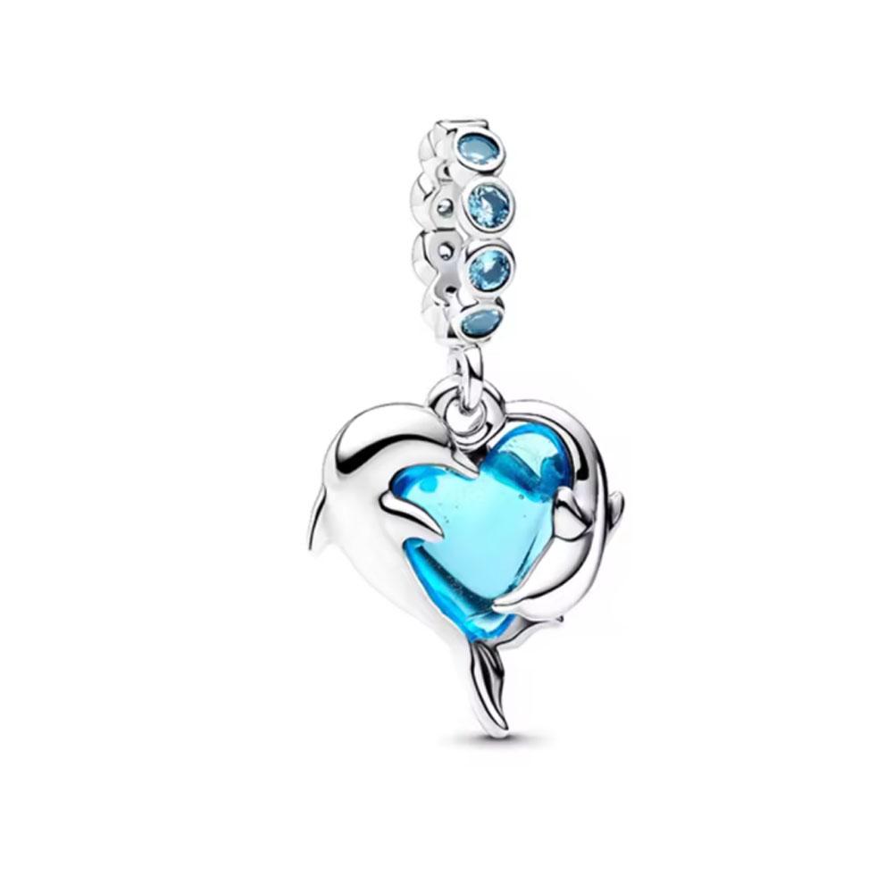 Niedlicher Cartoon Biene Elefant Schneeflocke Schloss Anhänger Hellblau Mond Stern Perle Passend Armband Halskette Kupfer Party Schmuck