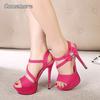 Women's Super High Heel Sandals Ankle Buckle Strap Platform Stiletto Rhinestone Bow Dress Banquet Shoes for Women Fashion Pumps