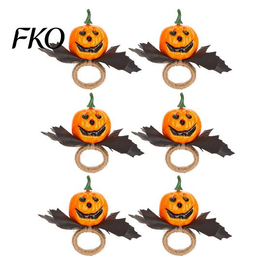 Halloween Table Decor Napkin Ring, Pumpkin, Eyeball, Spider, Skull Holder Spooky Rings for Holiday Dinner Decor, Party Supplies Three-dimensional