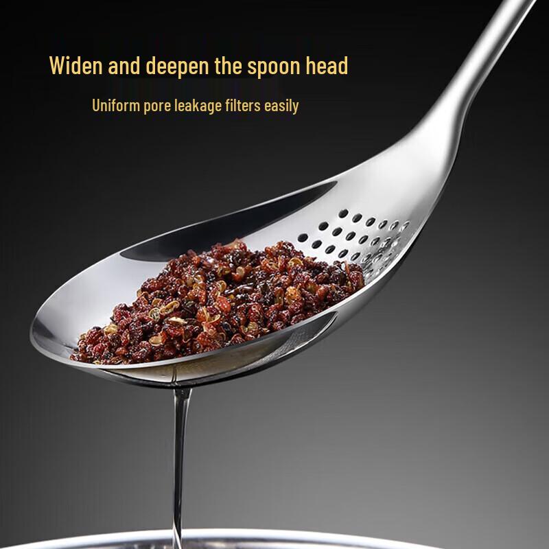 Portable 304 Stainless Steel Strainer Spoon