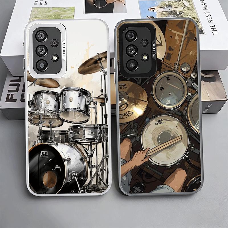 Drum Set Rock Music Soft Phone Case for Samsung A17 A16 A15 A14 A13 A57 A56 A55 A54 A53 A37 A36 A35 A34 A33 A26 A25 A24 A23 A52