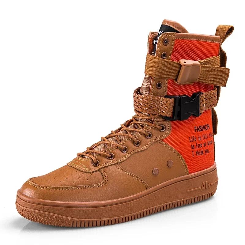 Punk Style Ankle Boots Mens Couple Streetwear Buckle Strap Designers Men Casual Shoes Platform Man Sneakers Shoes for Men