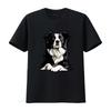 Heavyweight 18gsm Border Collie T Shirt Realistic Sitting Dog Print Black Casual Round Neck For Pet Owners Sizes S Xxxl All