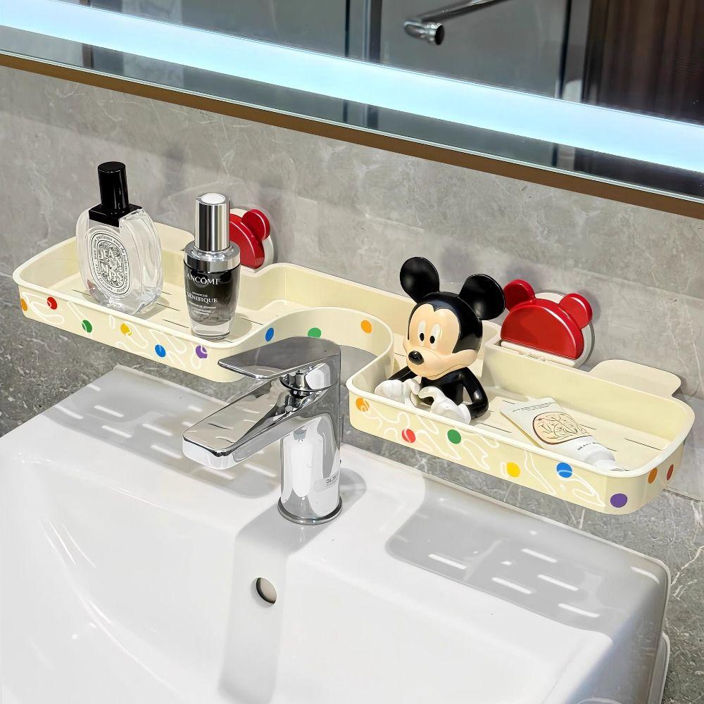 Suction Cup Design Dopamine Faucet Rack Space-saving Punch-free Rack  Bathroom Solutions