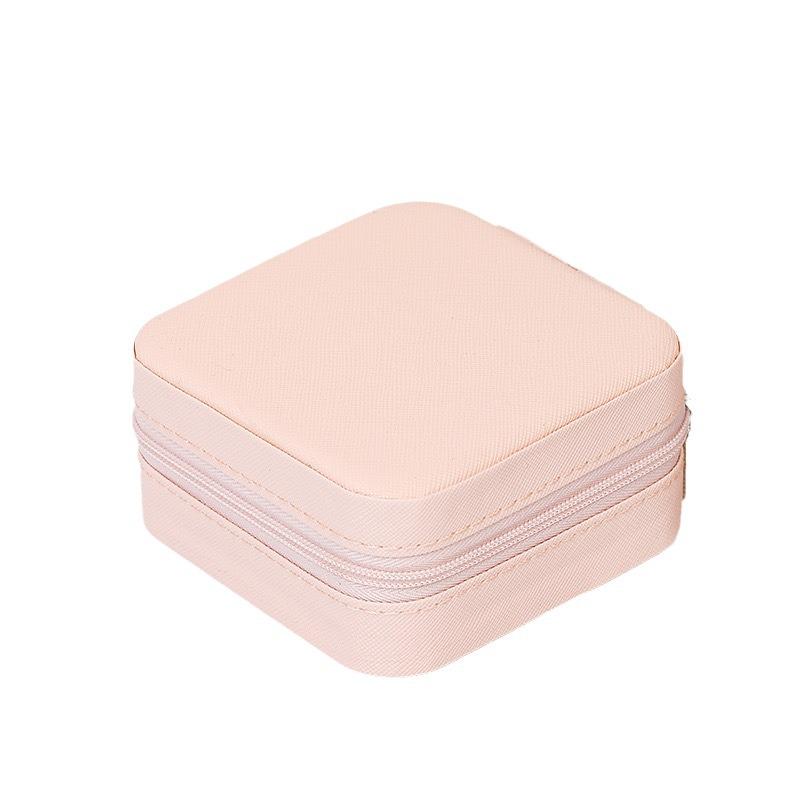Compact Leather Jewelry Organizer: Palm-Sized Box for Rings, Necklaces, Studs, and Earrings