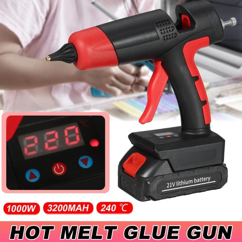 21V 1000W Welding Hot Air Guns Plastic Temperature Adjustable Anti-scald Nozzle for Lithium Battery Cordless Electric Hot Melt Glue Guns