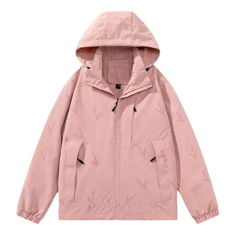 Men's New Spring Trend Jacket Loose Removable Cap Outdoor Hiking Wear Couple Windproof Waterproof Jacket