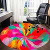 1pc Colorful Abstract Painting Chair Carpet for Office Non Slip, Machine Washable Rug for Office, Room Holiday Decor for Christmas, Birthday Polyester