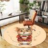 1pc mouse winter Round Chair mat Area Rug - Non-Slip, Floor Mat for Office, Bedroom, and Indoor Decor -1002026