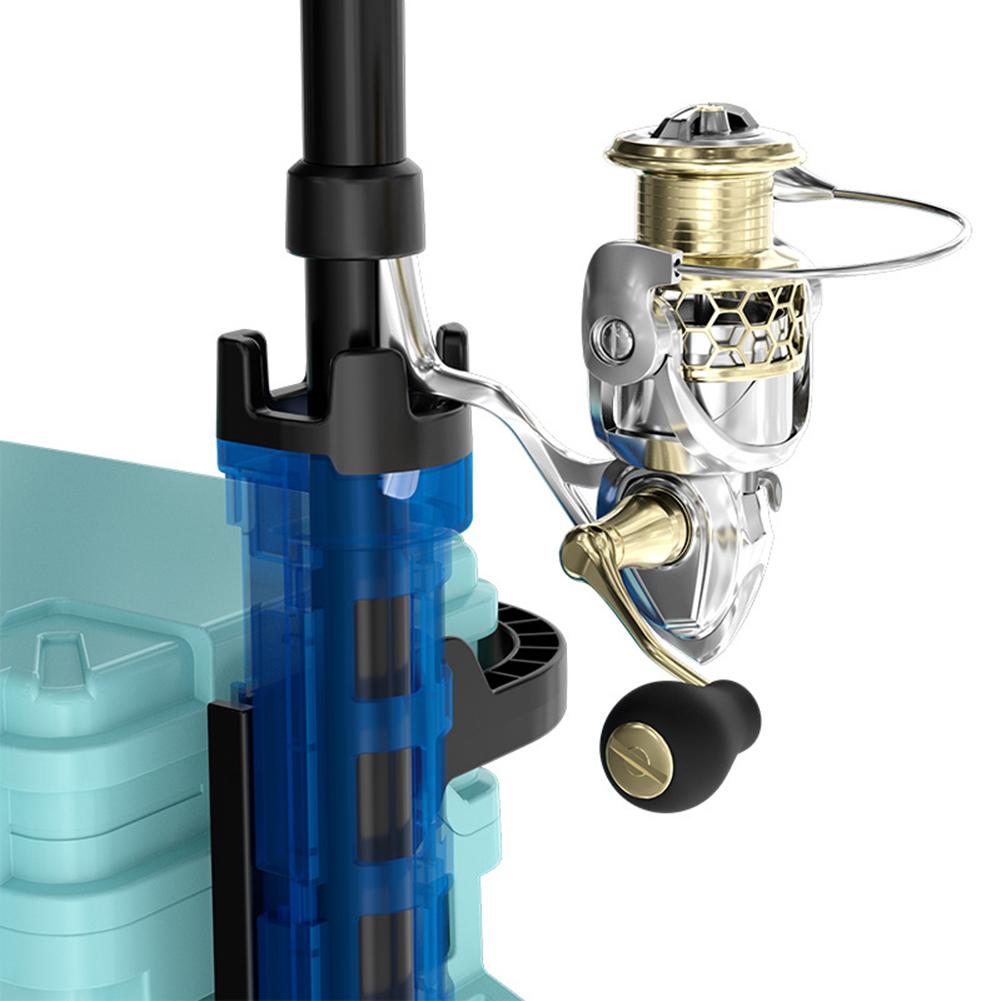 Plastic Fishing Box Pole Bracket Detachable Fishing Box Rod Display Bracket Adjustable Portable Snap Design for Angler Supplies