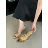 Gladiator Women Sandals Pointed Toe Summer Dress Shoes PVC Jelly Pumps Thin High Heels Sandals Back Strap Stiletto Fashion 35-39