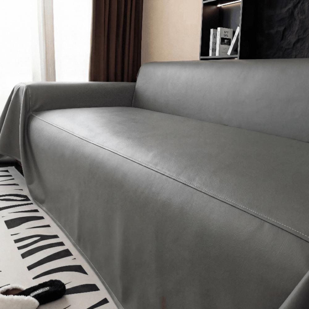 Waterproof PU Leather Sofa Cover Stain-Resistant Wear-resistant Slipcover Solid Color Anti-scratch Couch Seat Protector Kids