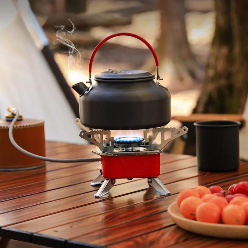 Portable Foldable Mini Gas Camping Stove and Ultralight Aluminum Alloy Cup for Hiking Picnic Boiling Water Coffee Tea