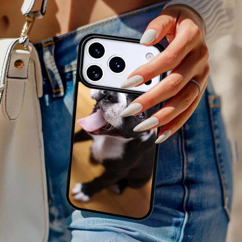 Boston Terrier Dog Faces Phone Case For iPhone 17 Air 14 15 13 12 Max Cover For Apple 14 15 16 16e 11 Pro Max Plus Coque