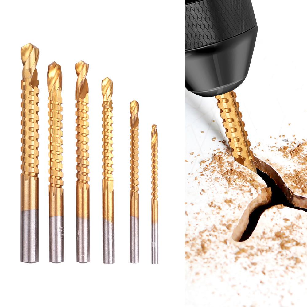 6pcs/set  Drill Bit Set Spiral Screw Metric Composite Tap Drill Bit Tap Twist Drill Bit Set for Cutting Drilling Polishing