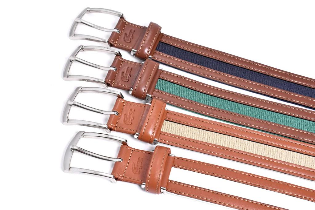 Casual Belt with Cowhide Leather LB71570 Navy Free Size Waist Sizes Up To [Lacoste] Men's (for 95cm)