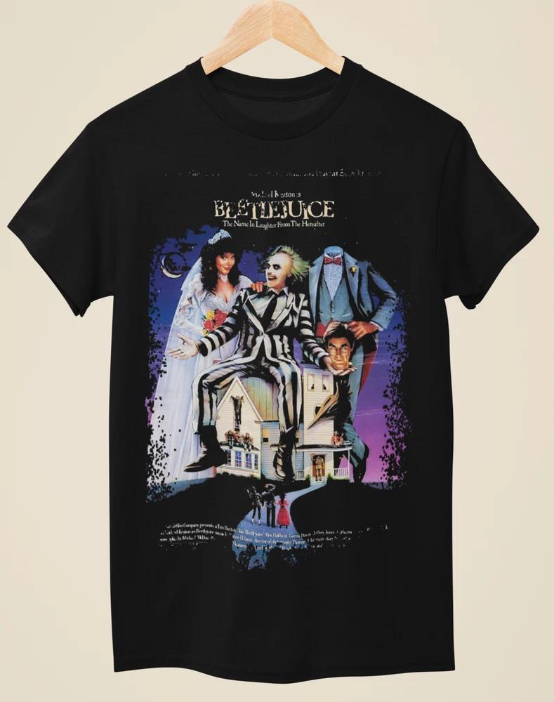 Beetlejuice Movie Poster Inspired Unisex Black TShirt S