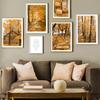 Autumn Sunrise Forest Deer House Pumpkin Rural Nordic Posters And Prints Wall Art Canvas Painting Decor Pictures For Living Room