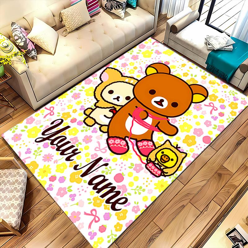 Custom personalization San-X Rilakkuma Area Rug - Perfect For Kitchen, Bathroom,Laundry Room Decor Large Size Available,Gift All Seasons