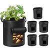 East Leaf Nonwoven Planter Nonwoven Pot 1 Gallon Deep Root Rot Prevention Black 18x15 Set of 12 Gardening