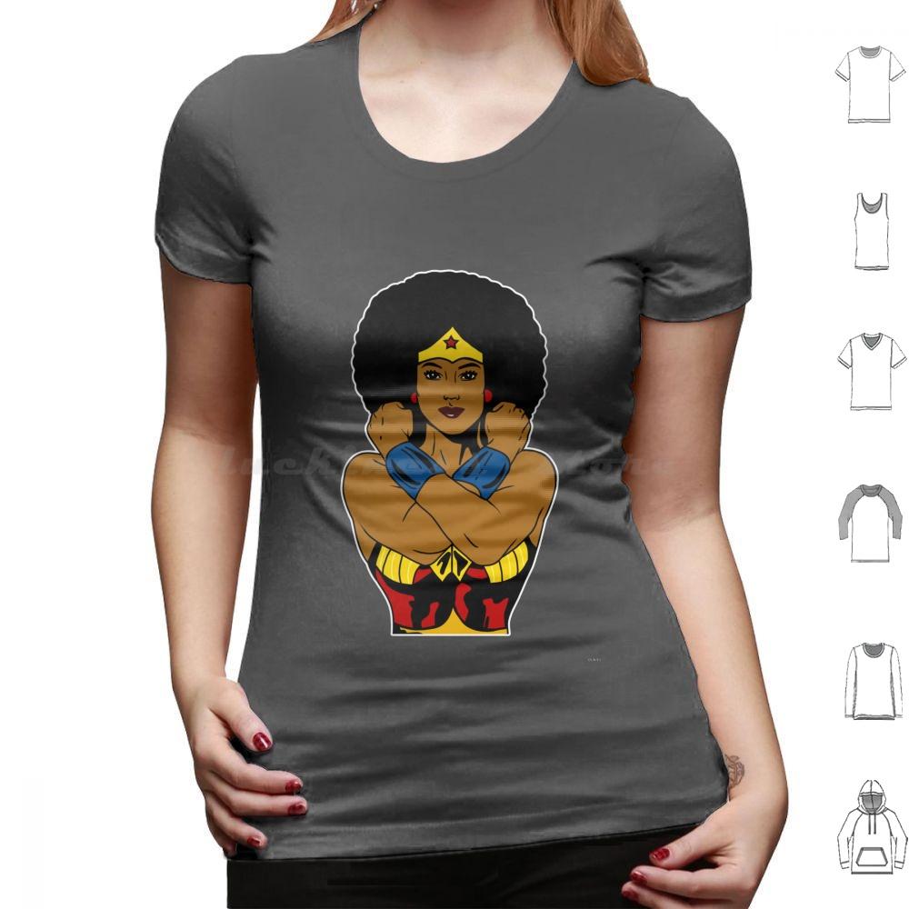 Strong Black Superhero Woman Afro Melanin T Shirt 6xl Cotton Cool Tee African American Africa Afro American Superhero Black