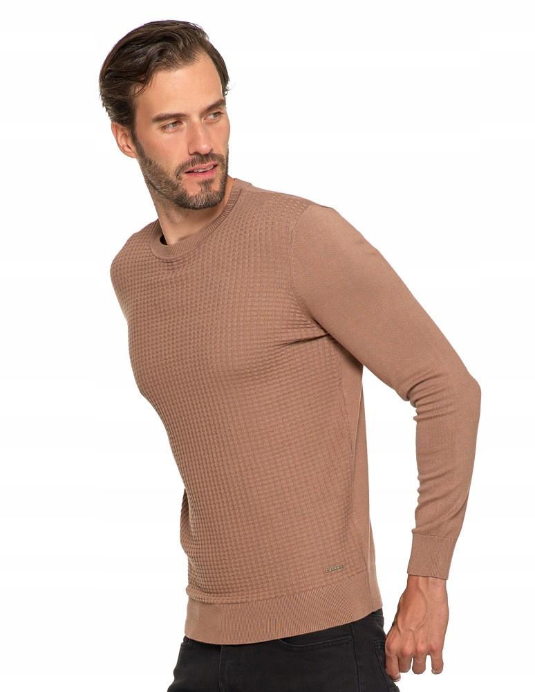 Men's Sweater Elegant Classic Viscose Fashionable Long Sleeve MORAJ XL Mocca