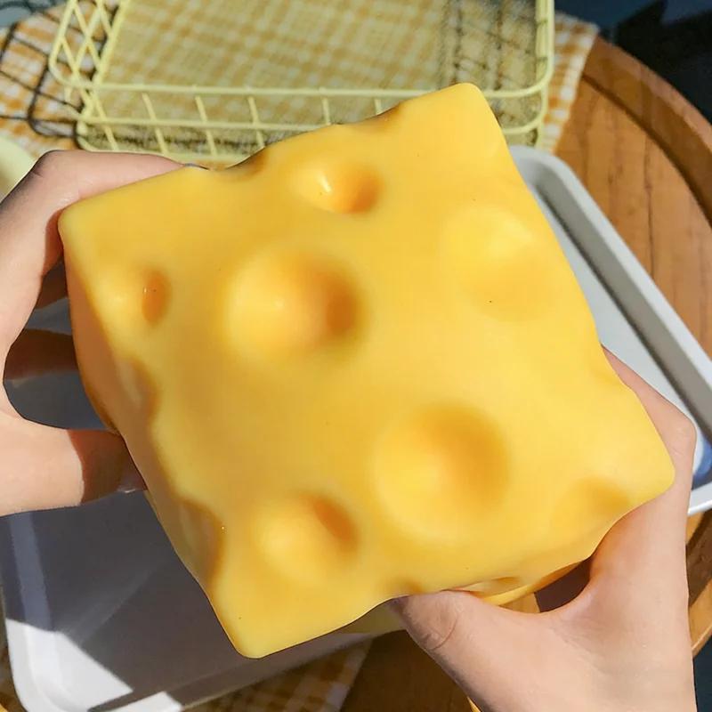 Extra Large Size Cheese Fidget Toy Slow Rebound Shapeable Venting Ball Realistic Giant Squeeze Toys for Adult Stress Relief