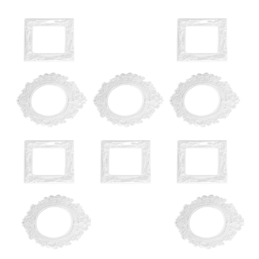 10 Stück DIY Fotorahmen Vintage Deko-Accessoires Retro Kleine Handgefertigte Rahmen Dekorative Bilder Schmuckaufsteller Barock