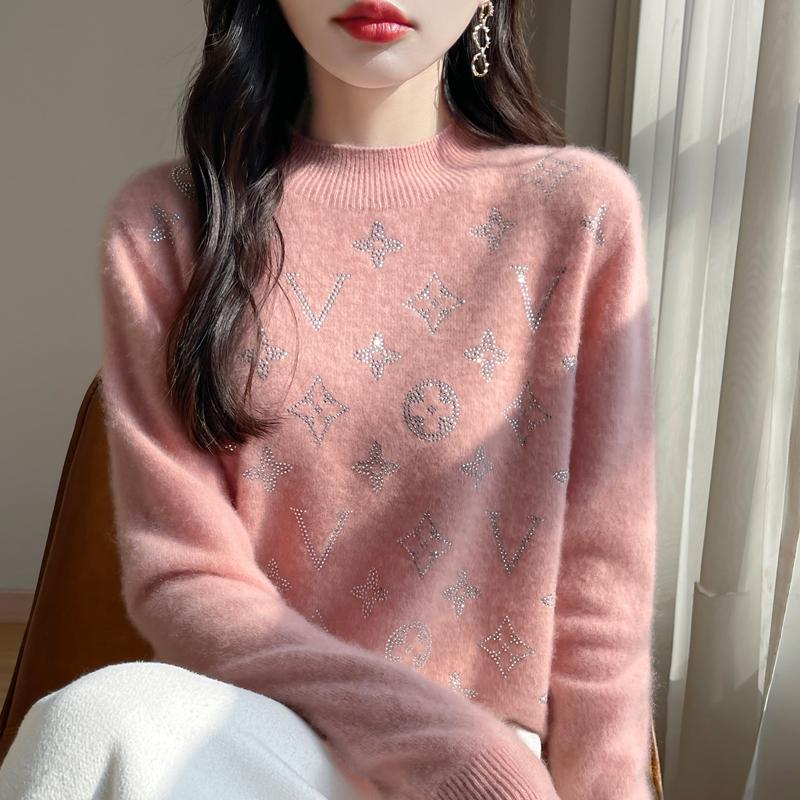 Dámský kašmírový svetr Kašmír Qinghe 30% kašmír 70% vlna podzimní a zimní pulovr hřejivý a módní