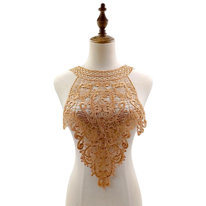 Water-soluble lace corsage, polyester silk embroidered collar, three-dimensional hollow fake collar