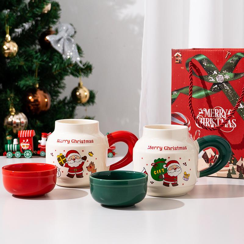 Kreativer Weihnachtsmann Becher Weihnachts-Keramiktasse Hochwertige Wassertasse Geschenkset Becher Souvenir