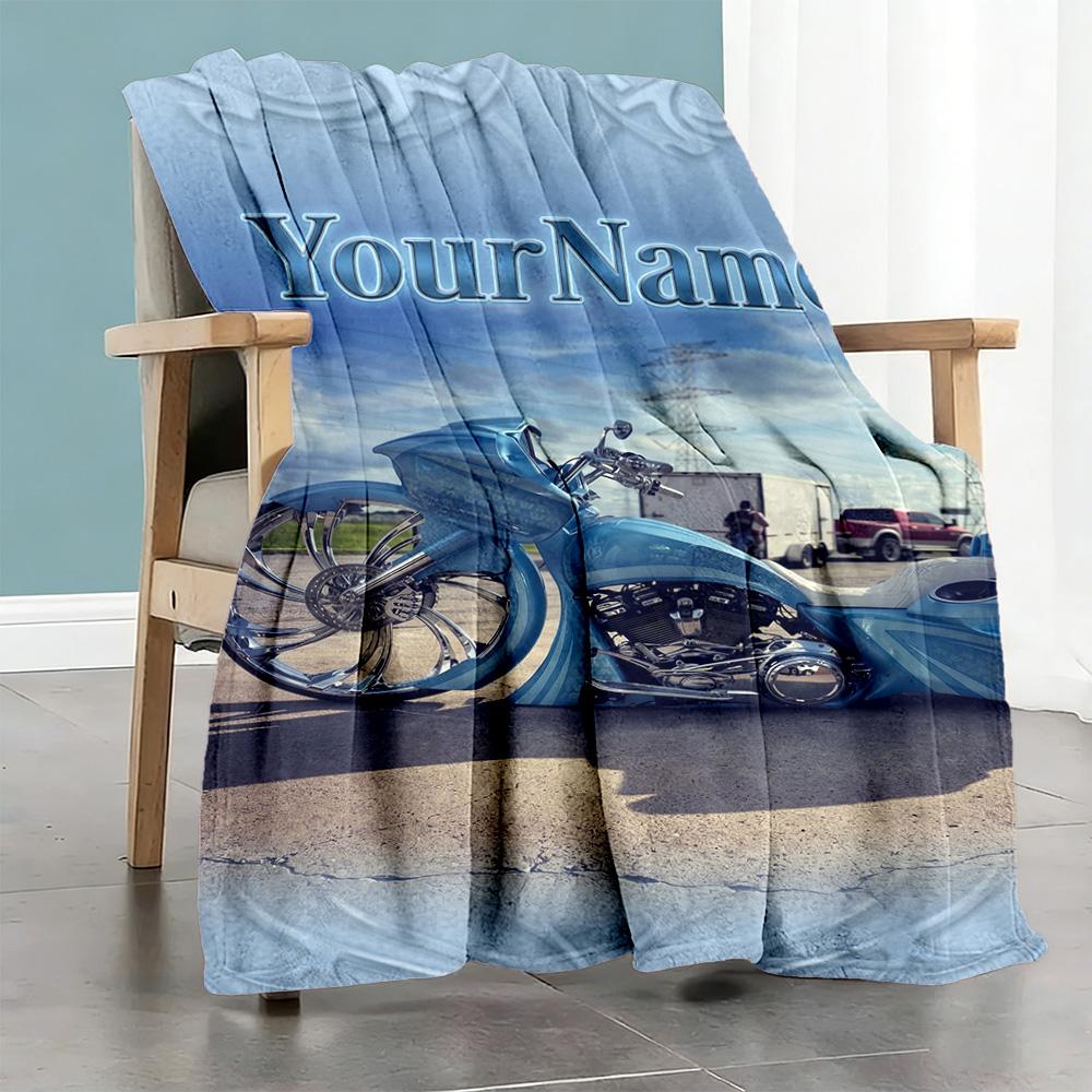 Harley-davidson Motorcycles Customize Text Blanket Multi-purpose Customizable Blanket Soft Warm Cozy for Bed Bedding Nap Living Room for All Occasions