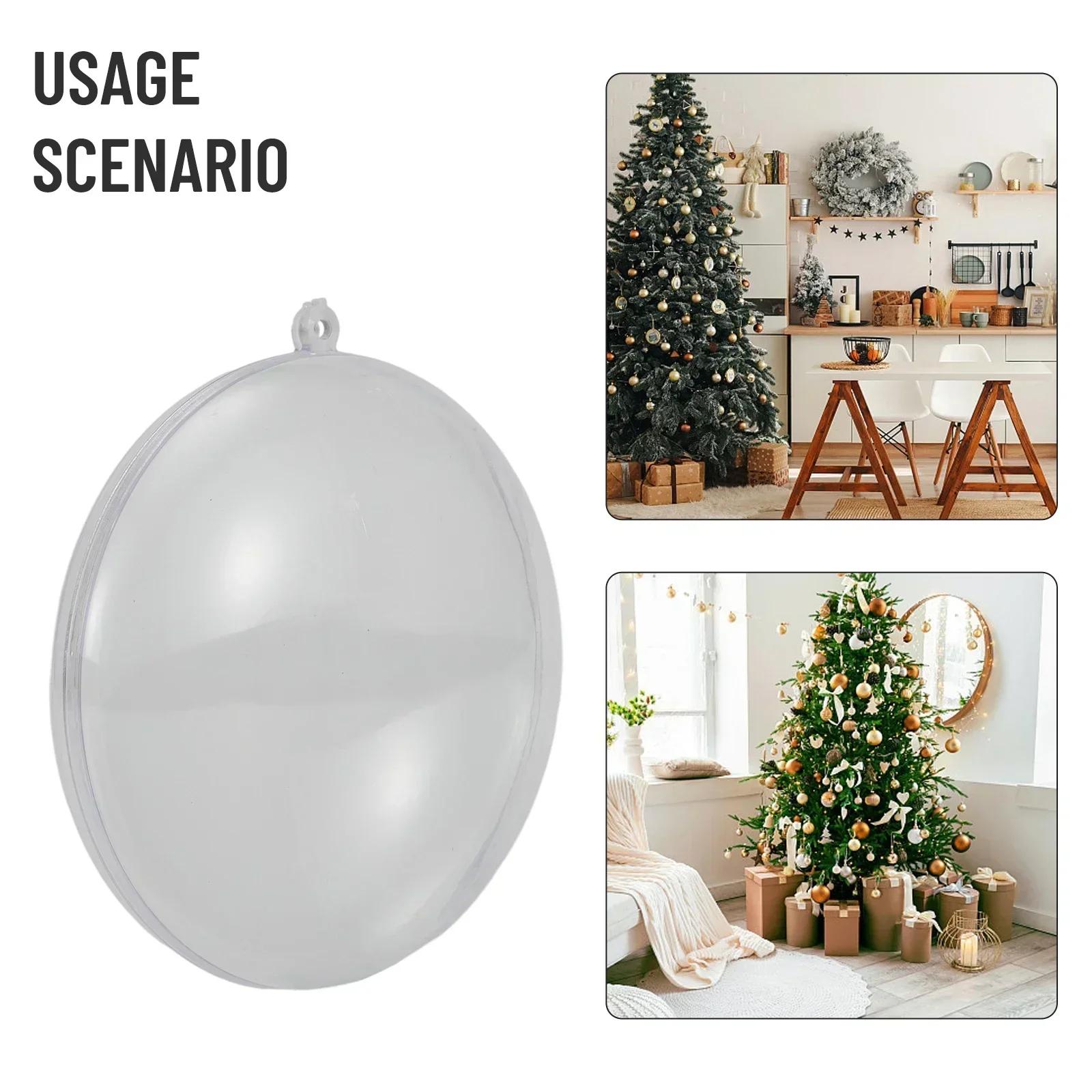 

Christmas Balls Home Decoration Supplies For Wedding Candy Christmas Gifts Box 7-11cm 10pcs Plastic Clear Flat Ball 7CM