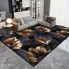 1pc Black Flower Patterned Cashmere Rug, Machine Washable, Non-Slip, Soft Foot Pads, Ideal for Both Indoor And Outdoor Use