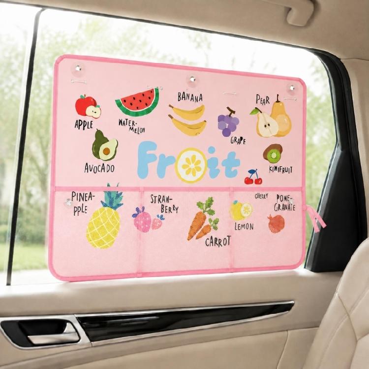 Polyester Rear Side Glass Cover with Sectioned Mesh Pocket, Removable Mounting and a Tie Cord for Folded Storage