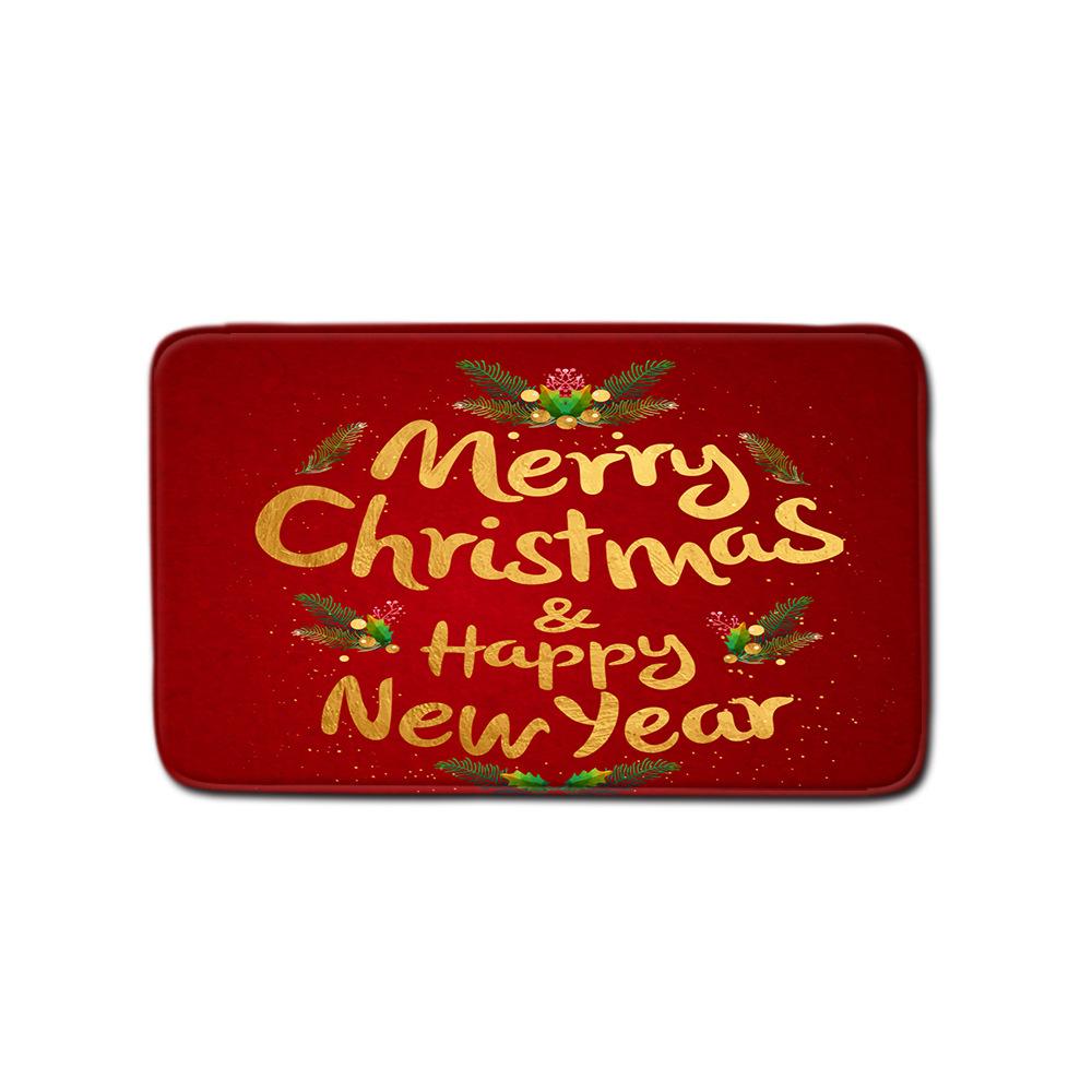 3D Digital Printing Christmas Waterproof Shower Curtain Four-Piece Bathroom Non-Slip Door Mat Bedroom Living Room Floor Mat Carpet