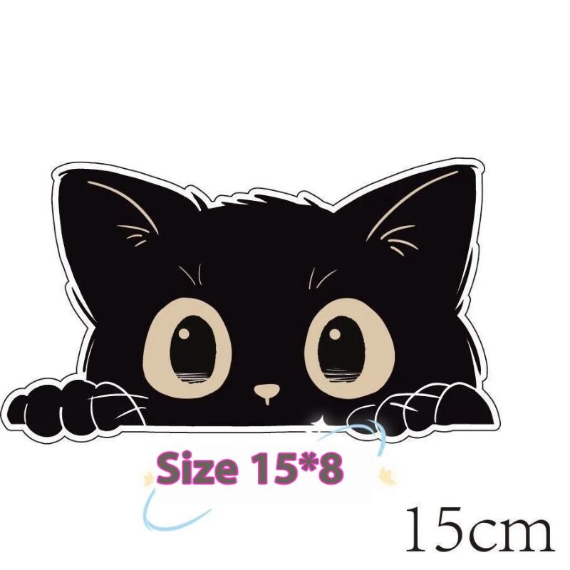 Thief Cat with Big Eyes Car Sticker, Waterproof PVC Material; Car Styling Decor Accessories, Poor Cat Car Decals