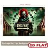 2D Flat Printing Halloween Horror Clown Backdrop for Haunted House Parties