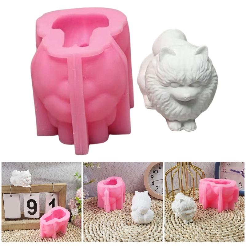3D Dog Animal Figurine Silicone Molds Epoxy Resin Silicone Molds for Candle Soap Making Chocolate Fondant Silicone Molds