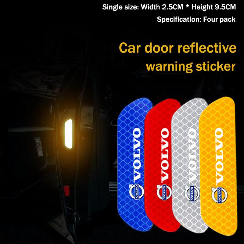 4 Piezas Pegatinas Reflectantes de Advertencia de Seguridad para Puerta de Coche Calcomanías Decorativas Para Volvo Rdesign XC60 XC40 V60 V40 EX30 XC90 S60 V50 S90