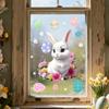 Self-Adhesive Flower Rabbit Sticker Easter Festival Party Sticker New Wall Decal  Glass Decoration