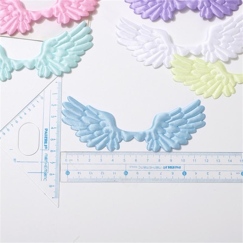 10Pcs Fabric Wing Charm Embossed Fabric Wing Appliques For Handmade Art Craft Home Decoration Clothing Sewing Craft