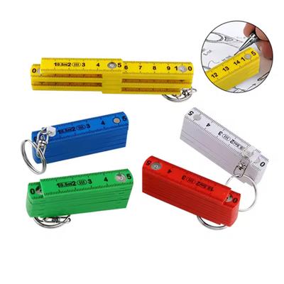 Compact Folding Ruler Keychain 0.5m Portable Measuring Tool Plastic Keychain For Drawing NEW 1-5PCS Solid Color 50cm Ruler Tools